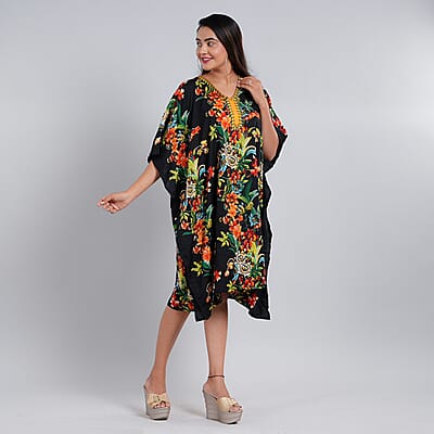 V-Neck Knee-Length Kaftan