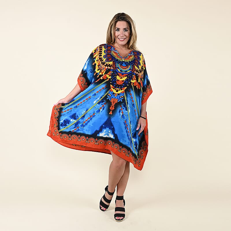 V-Neck Knee-Length Kaftan