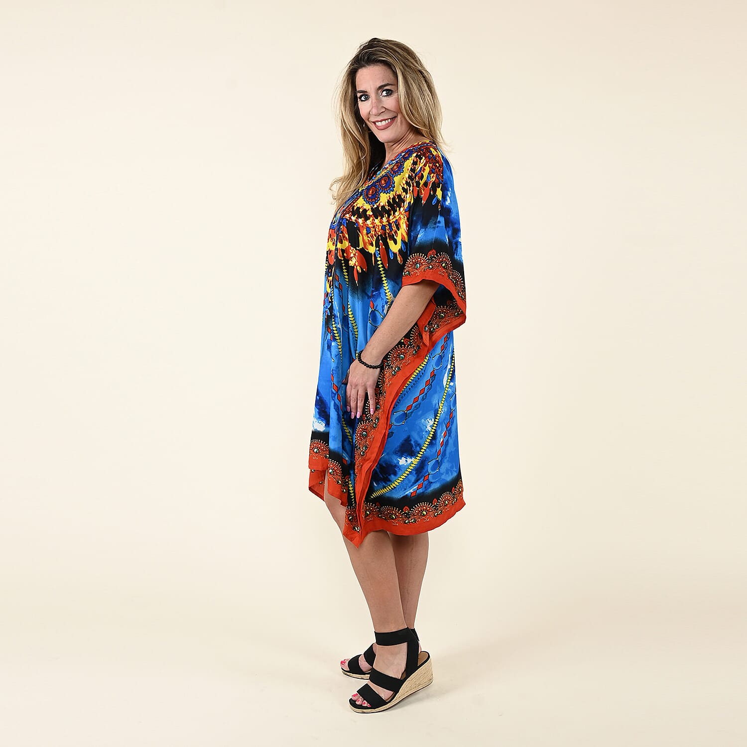 V-Neck Knee-Length Kaftan