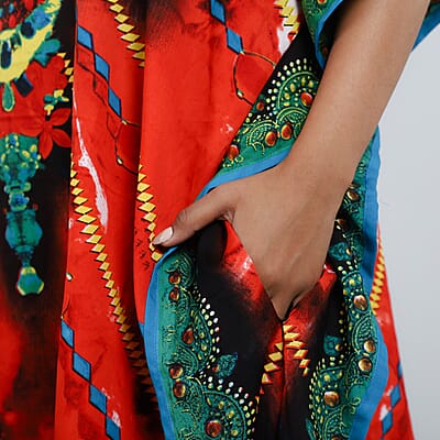V-Neck Knee-Length Kaftan