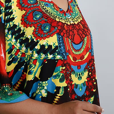 V-Neck Knee-Length Kaftan