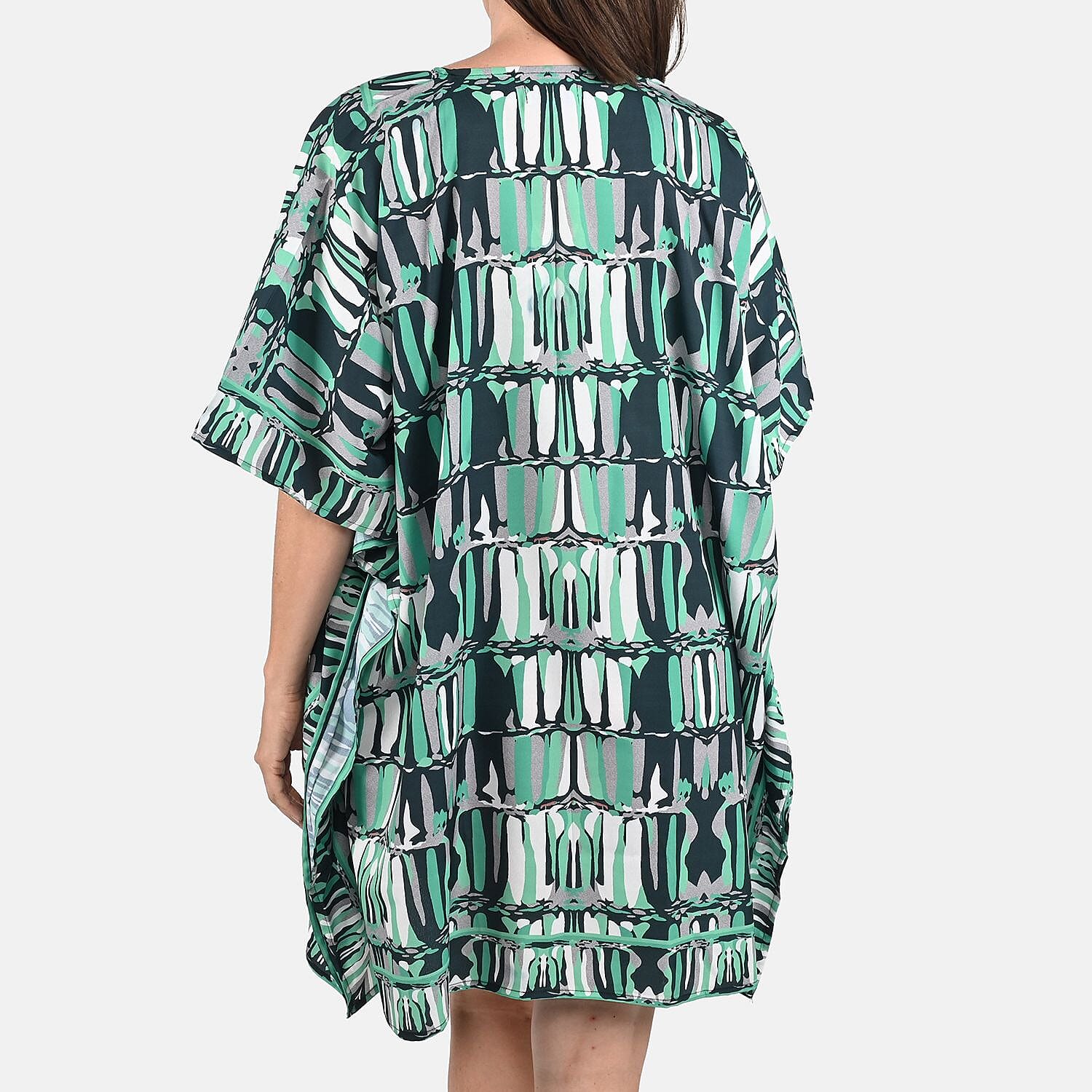 Abstract Print Knee-Length Kaftan