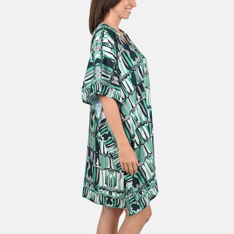 Abstract Print Knee-Length Kaftan
