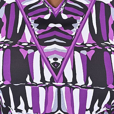 Abstract Print Knee-Length Kaftan
