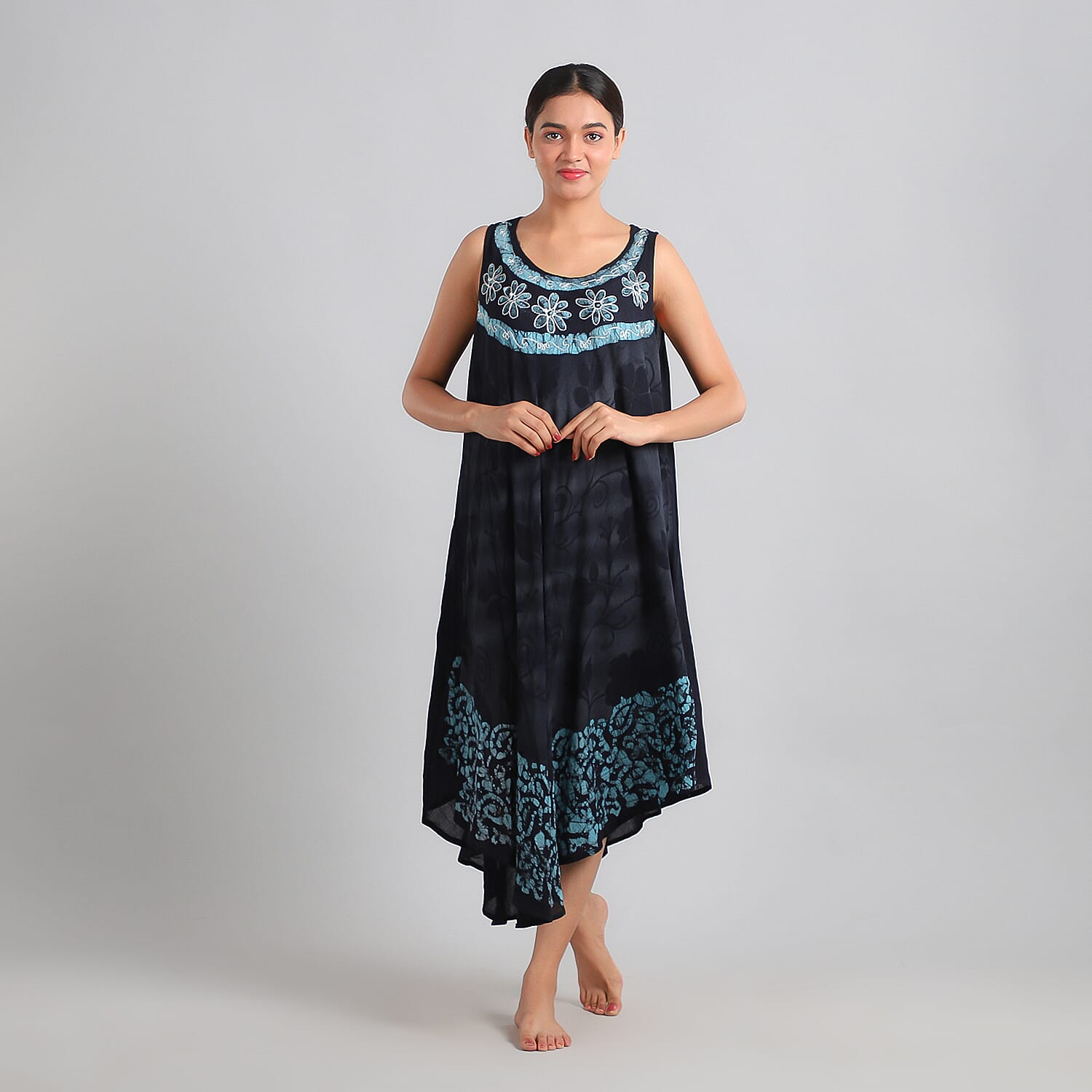 Floral Embroidered Umbrella Dress