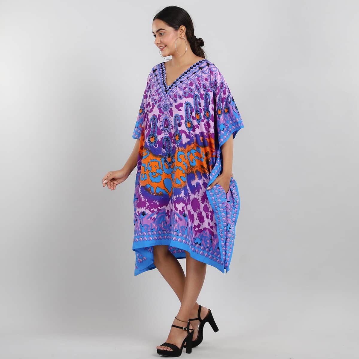 Cheetah Print Knee-Length Kaftan image number 3