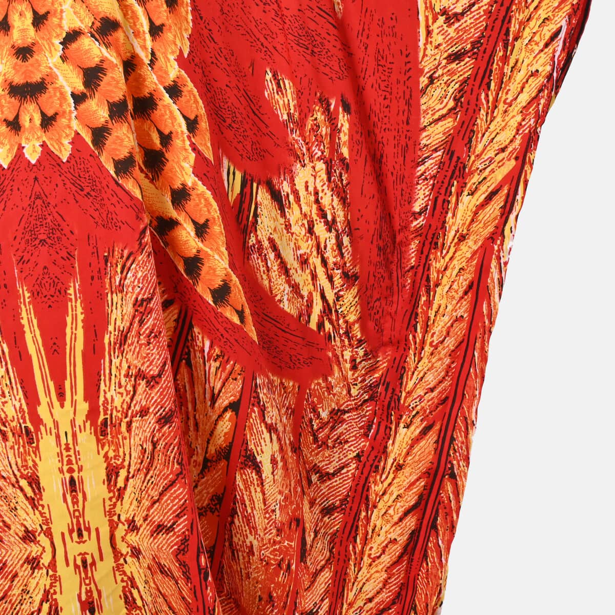 Feather Print Knee-Length Kaftan image number 4