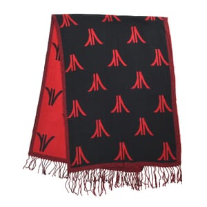 Red and Black Scarf with Tassels