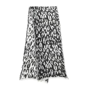 Black and White Leopard Pattern Scarf 