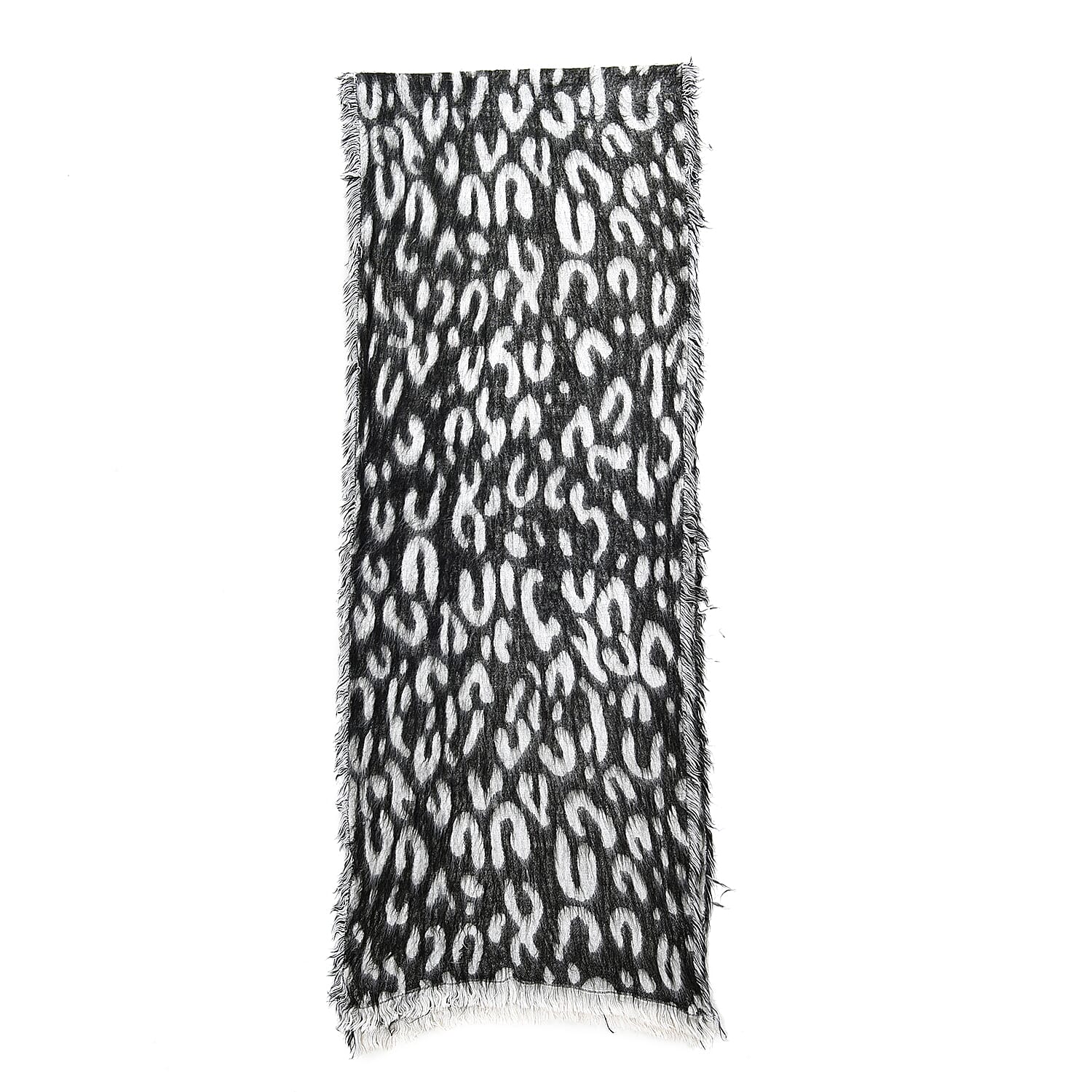 Black and White Leopard Pattern Scarf 