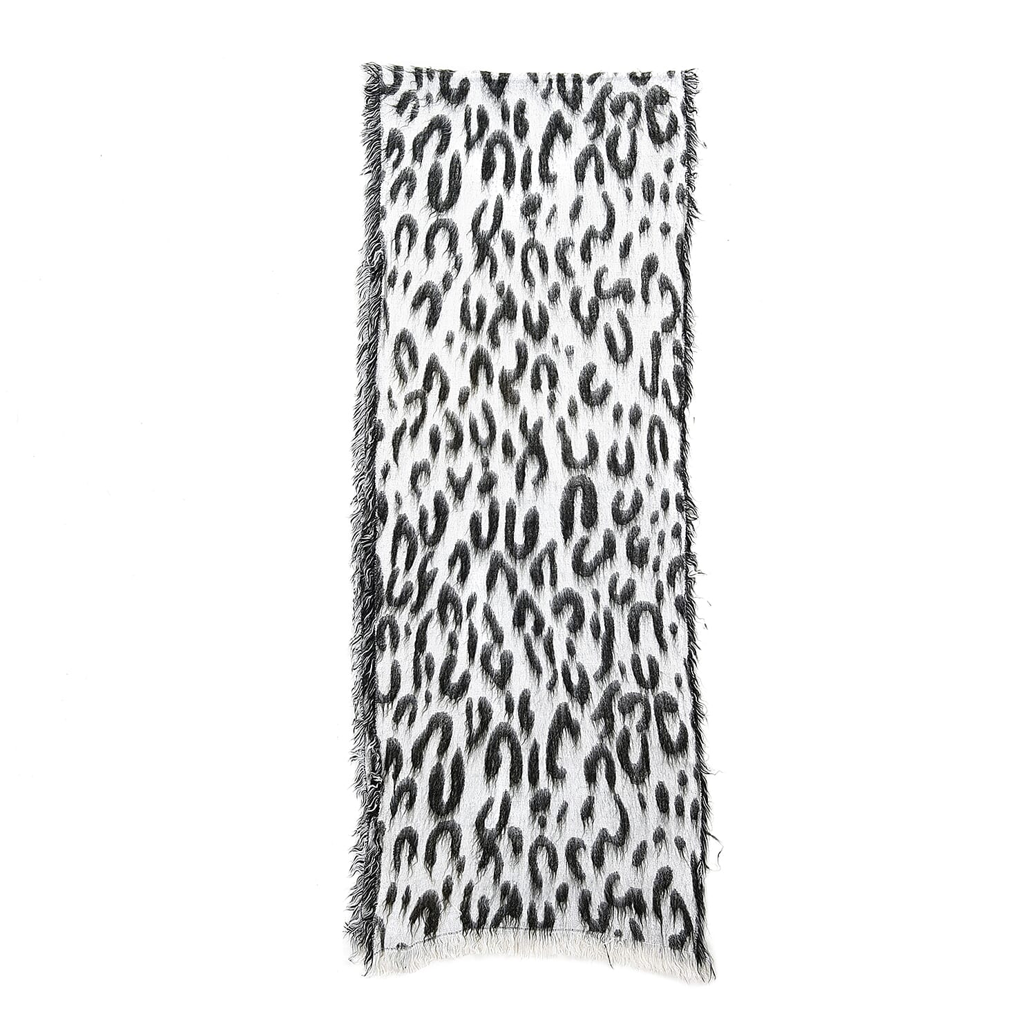 Black and White Leopard Pattern Scarf 