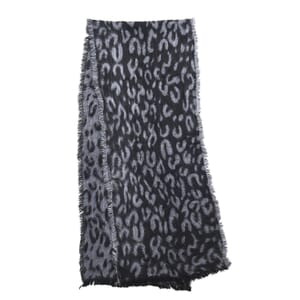 Black and Gray Leopard Pattern Scarf