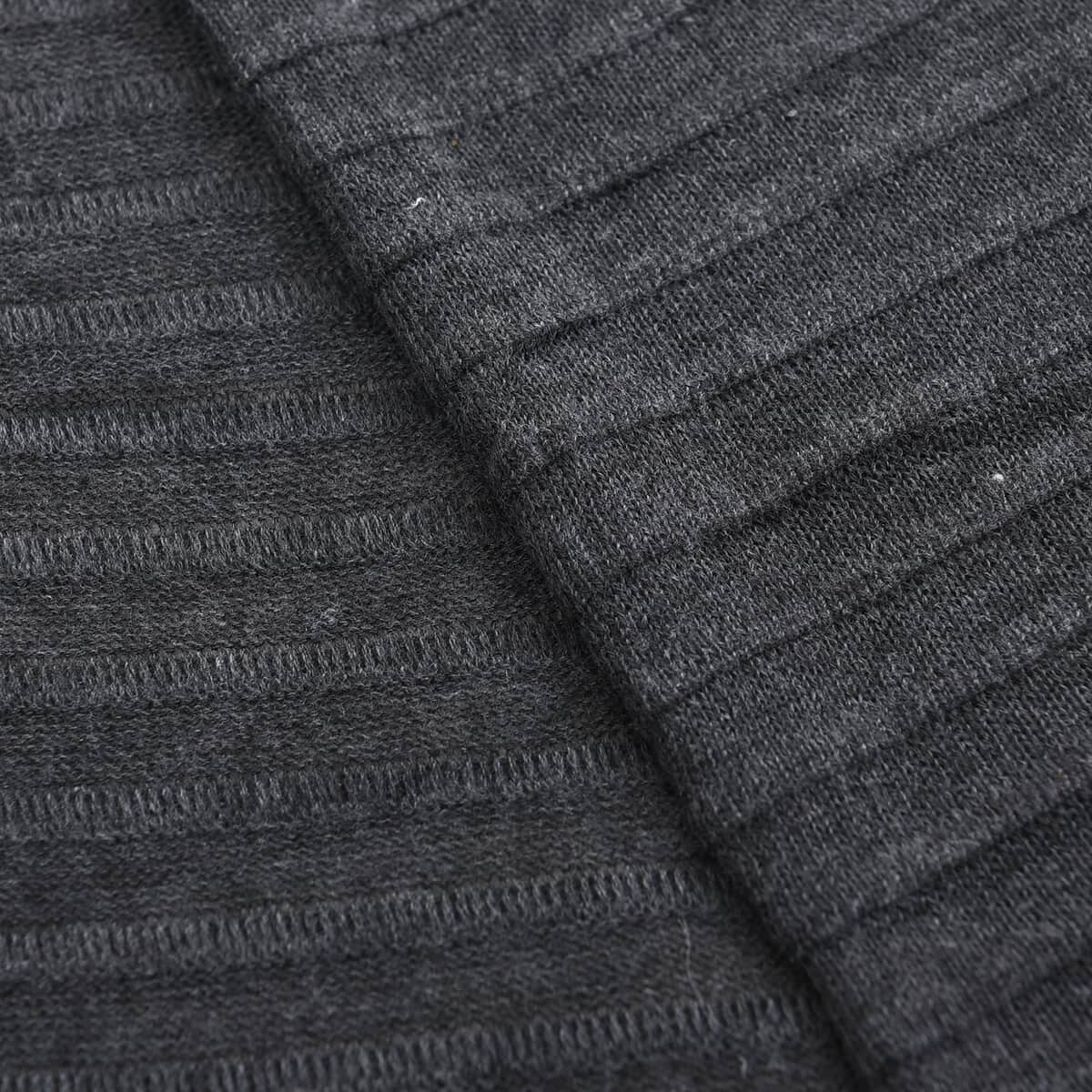 Black Stripe Pattern Long Poncho (15.5"x82.5") image number 2