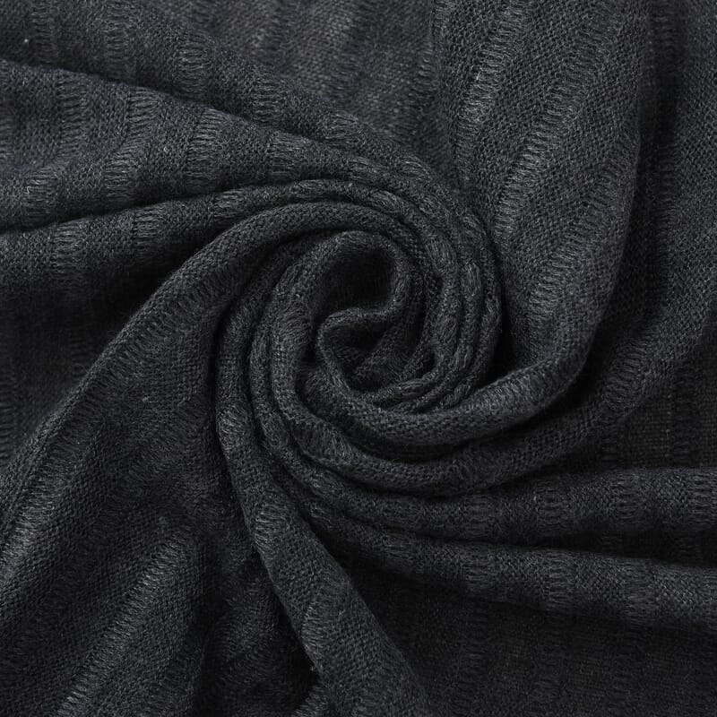 Black Stripe Pattern Long Scarf