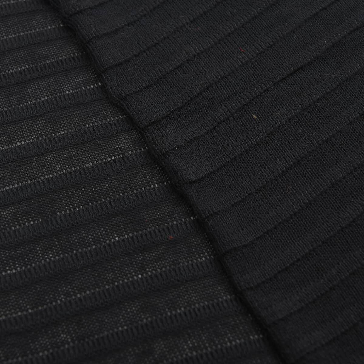Dark Gray Stripe Pattern Long Scarf image number 2