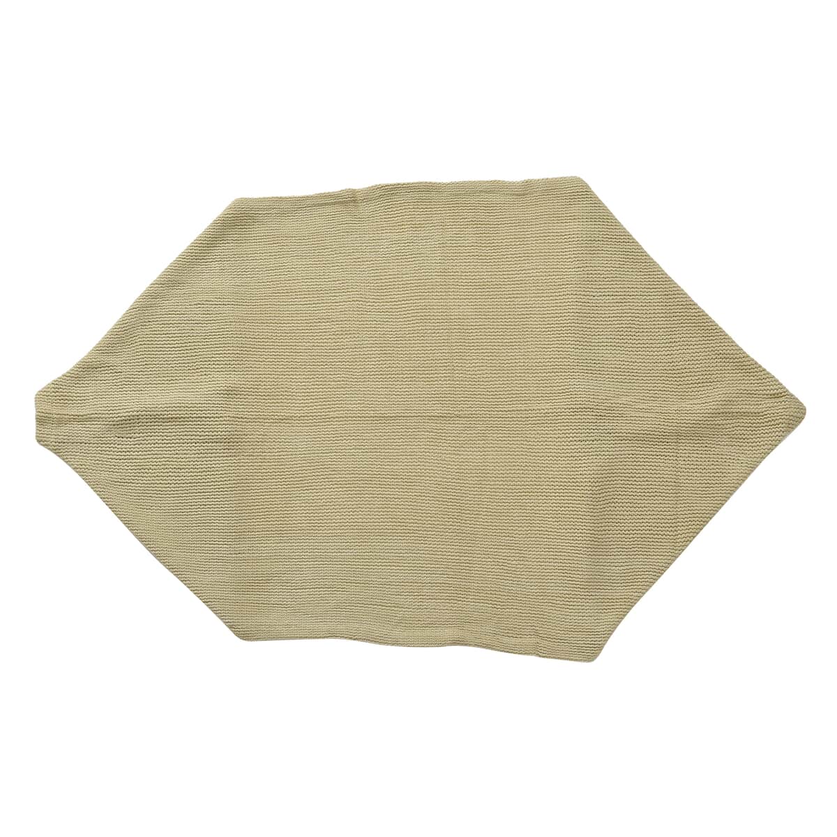 Beige Solid Knitted Poncho (31"x47") image number 2