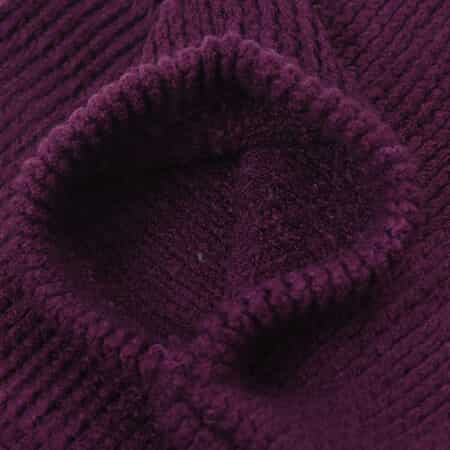 Violet Solid Knitted Shrug image number 3