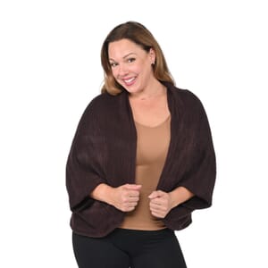 Coffee Solid Knitted Shrug