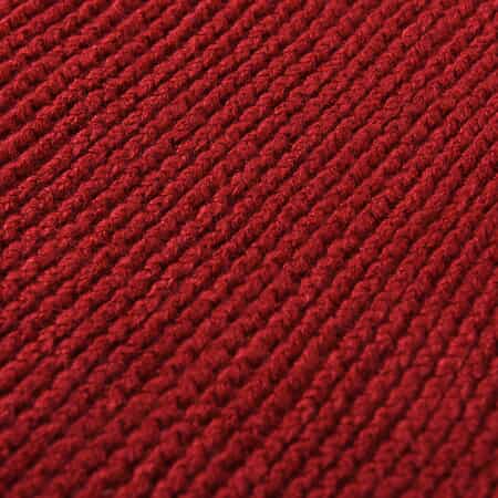 Maroon Solid Knitted Shrug image number 4