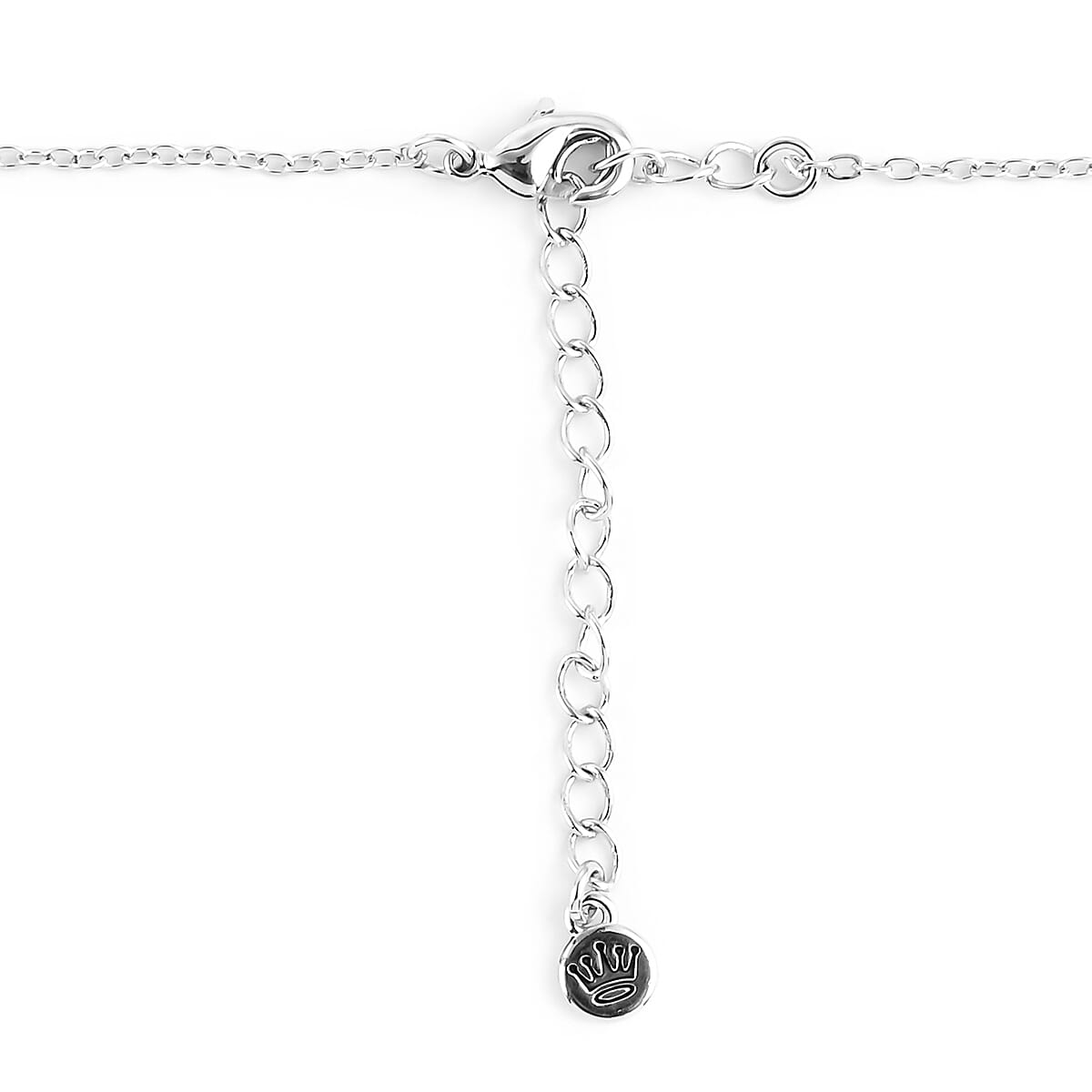 Simulated Dark Color Amethyst, Simulated Diamond Halo Necklace (18 Inches) in Silvertone 0.16 ctw
