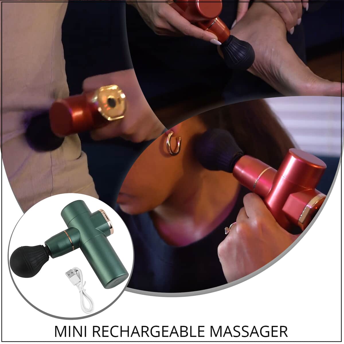 Mini Rechargeable Massager for Neck, Shoulder Body - Black image number 1