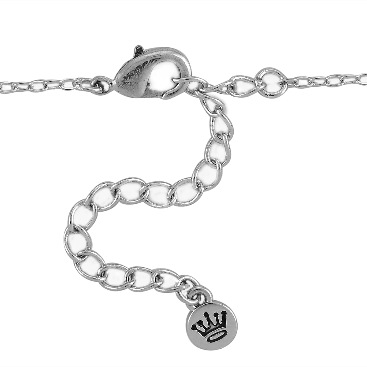 Simulated Purple Diamond and Simulated Diamond Halo Necklace 18 Inches in Silvertone image number 3