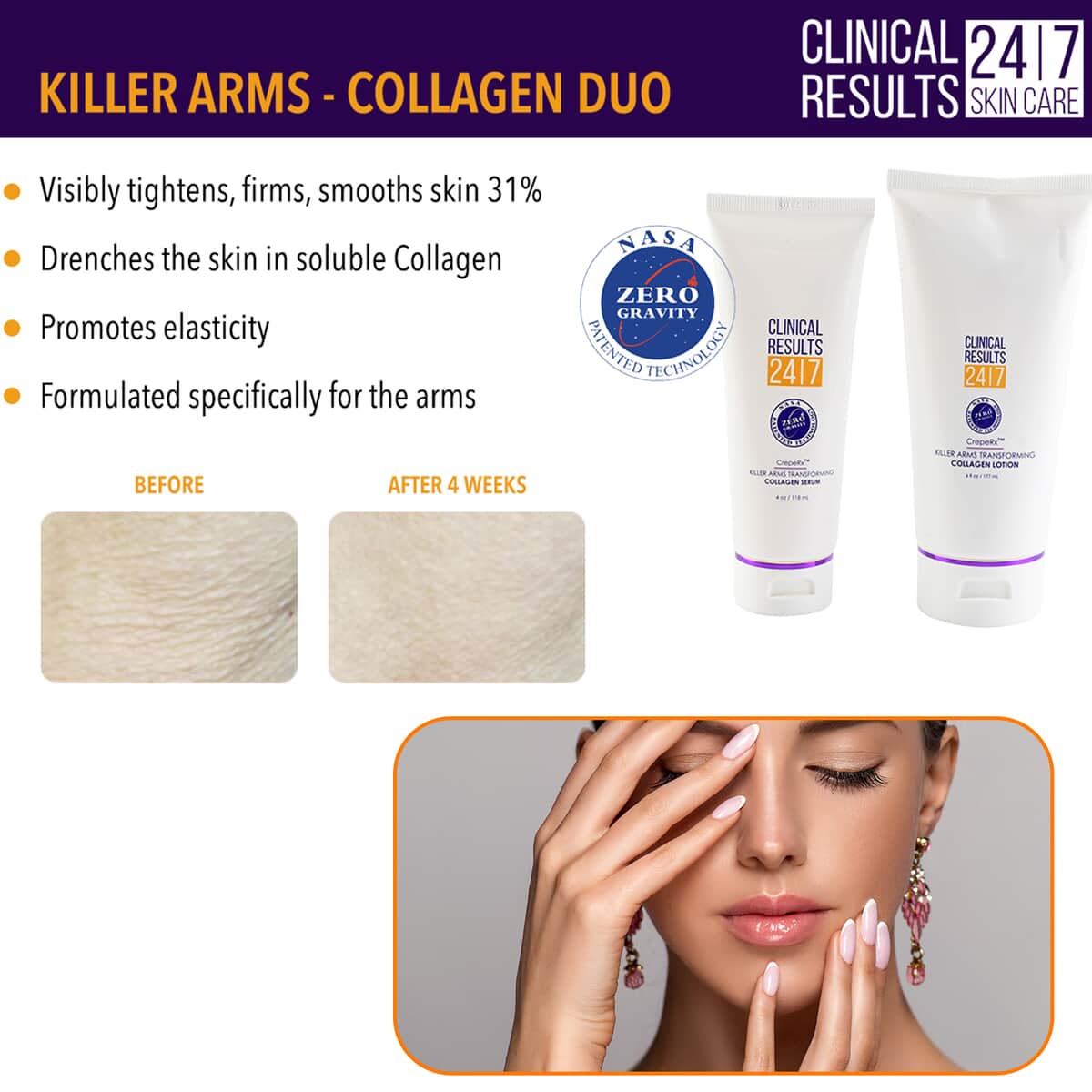 Clinical Results 24.7 Killer Arms Transforming Collagen Duo (Serum 4oz & Lotion 6oz) image number 2