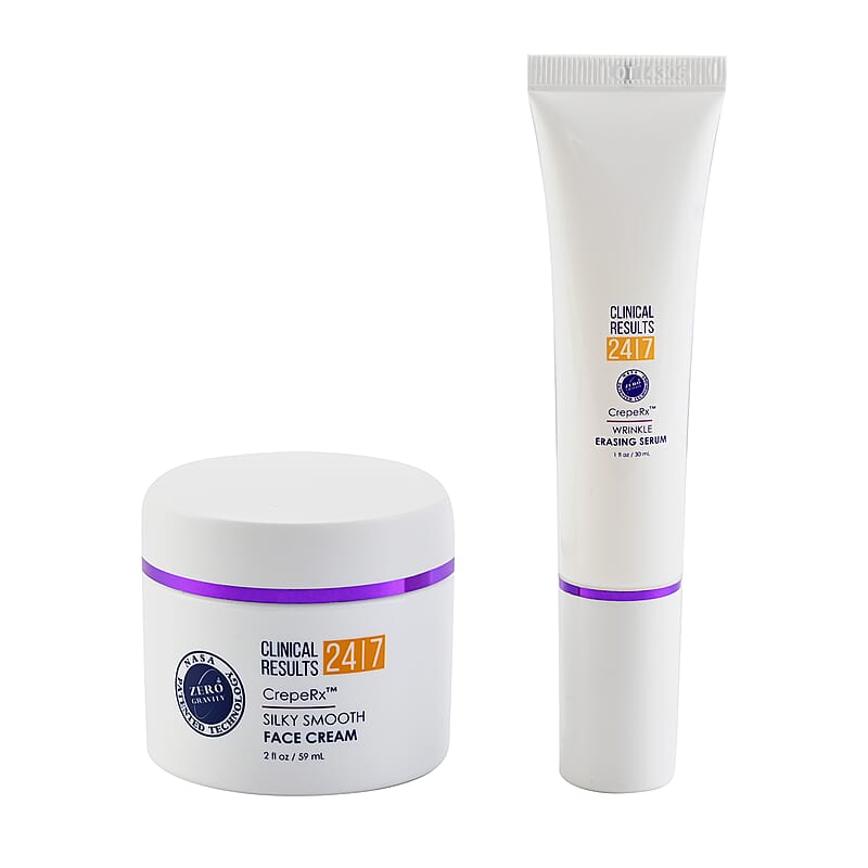 Clinical Results 24/7 Age Transforming Duo (Wrinkle Erasing Serum 1 fl oz & Silky Smooth Face Cream 2 fl oz) , Anti Aging Serum , Face Serum , Face Moisturizer , Moisturizer Cream , Skin Care Products