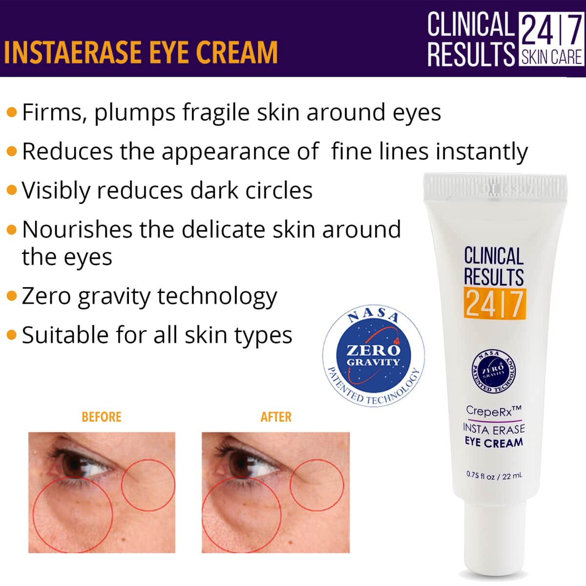 Clinical Results 24.7 Insta Erase Eye Cream 0.75 fl oz image number 2