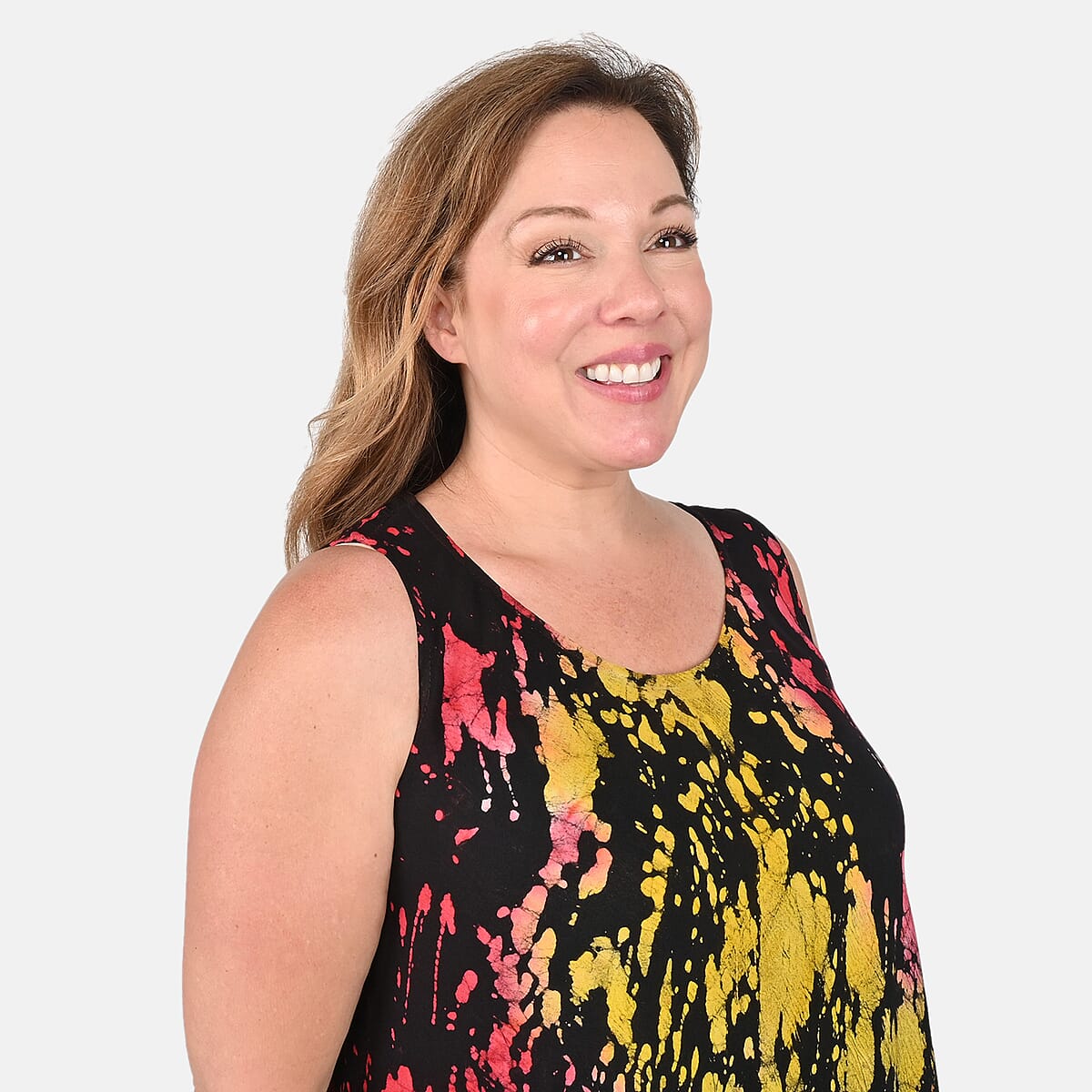 Rainbow-Splatter Print Umbrella Dress image number 3