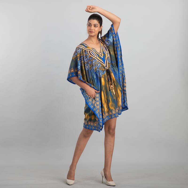 V-Neck Knee-Length Kaftan
