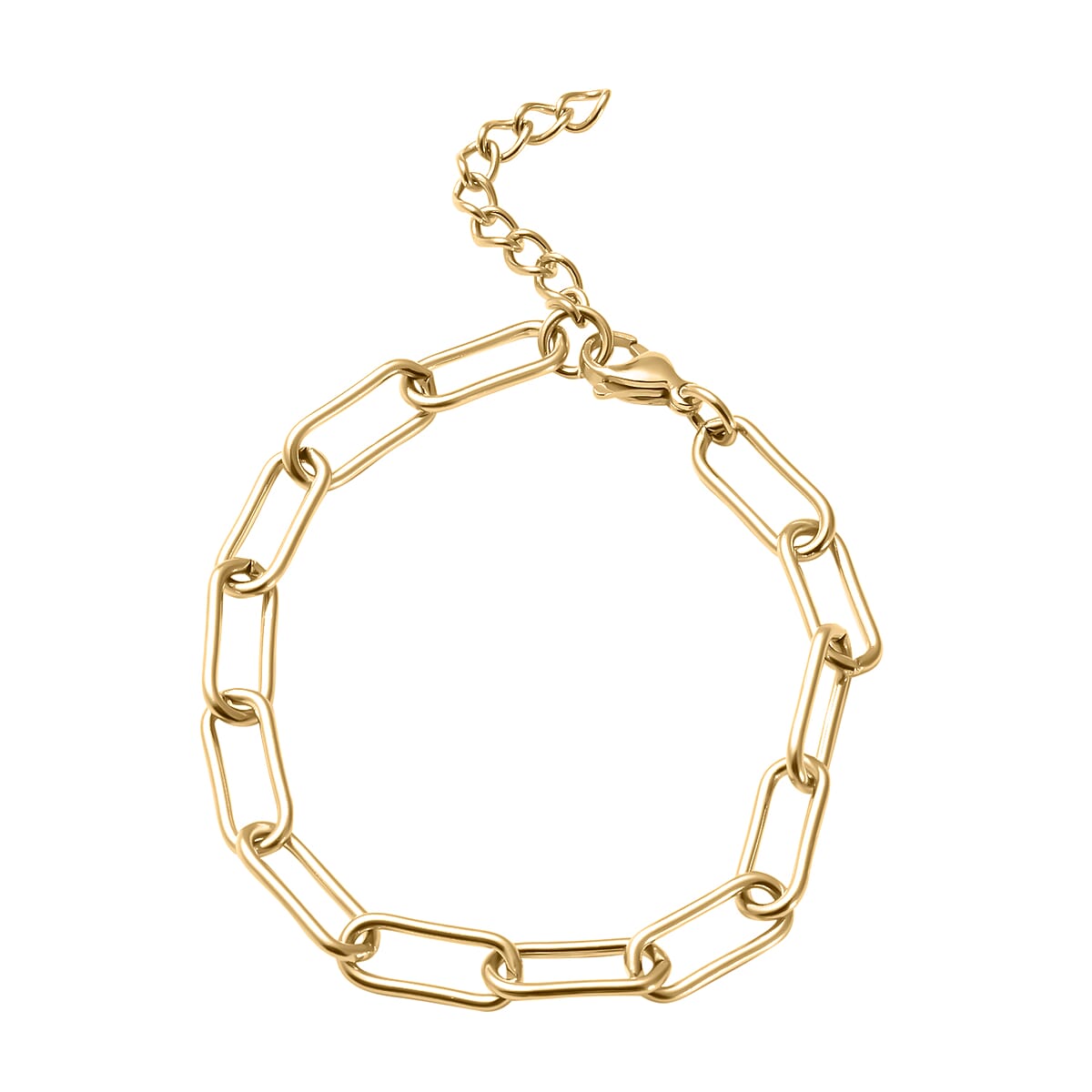 Paper Clip Bracelet in ION Plated YG Stainless Steel (8.00 In) image number 0