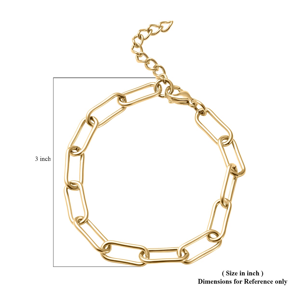 Paper Clip Bracelet in ION Plated YG Stainless Steel (8.00 In) image number 2