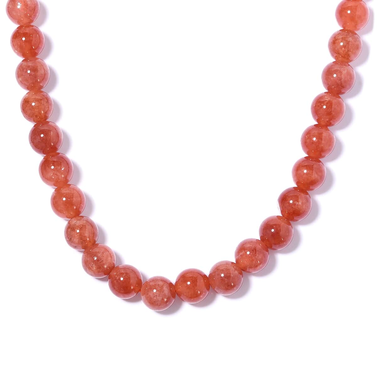Korevora Sunstone Ball Necklace 18 Inches in Rhodium Over Sterling Silver 200.00 ctw image number 0