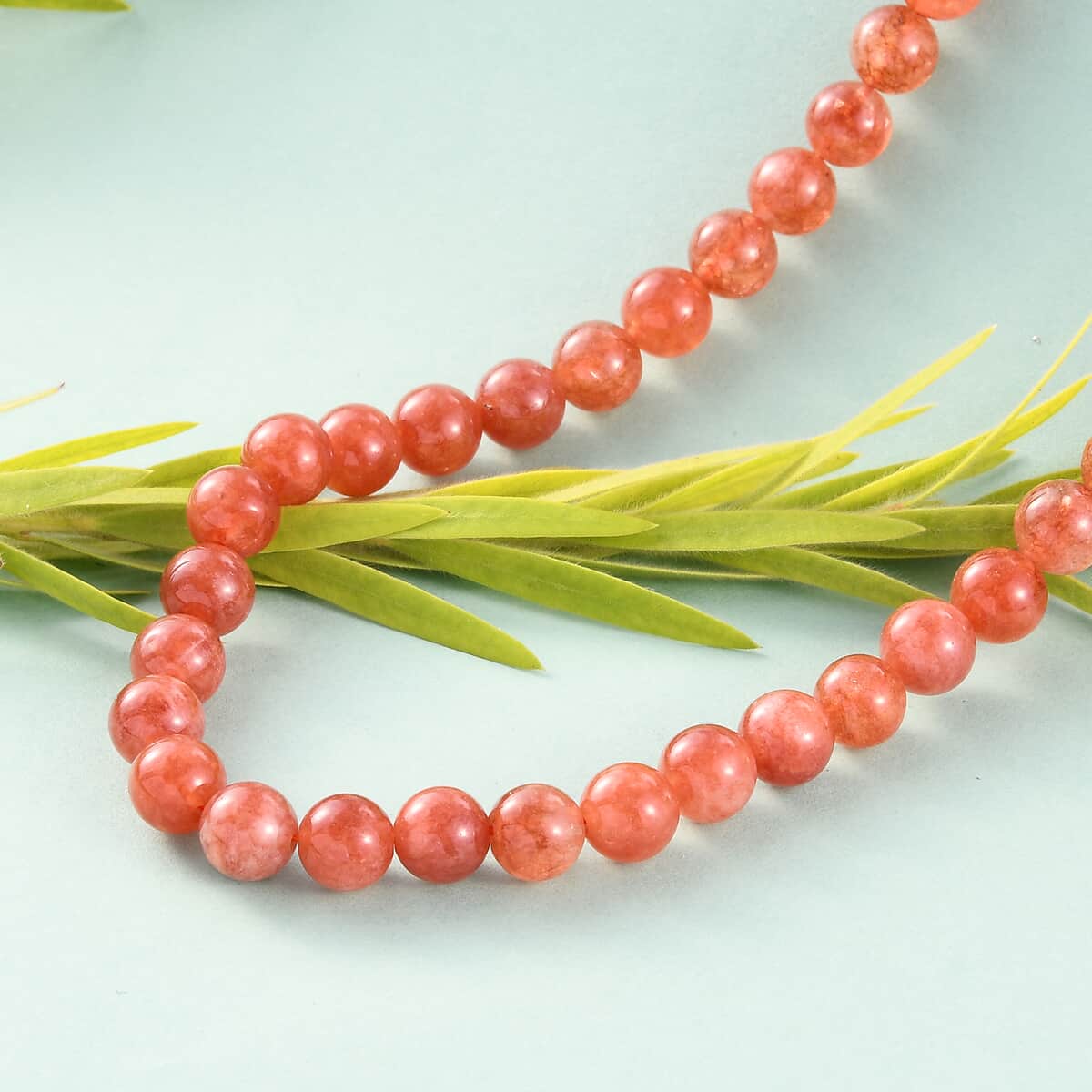 Korevora Sunstone Ball Necklace 18 Inches in Rhodium Over Sterling Silver 200.00 ctw image number 1