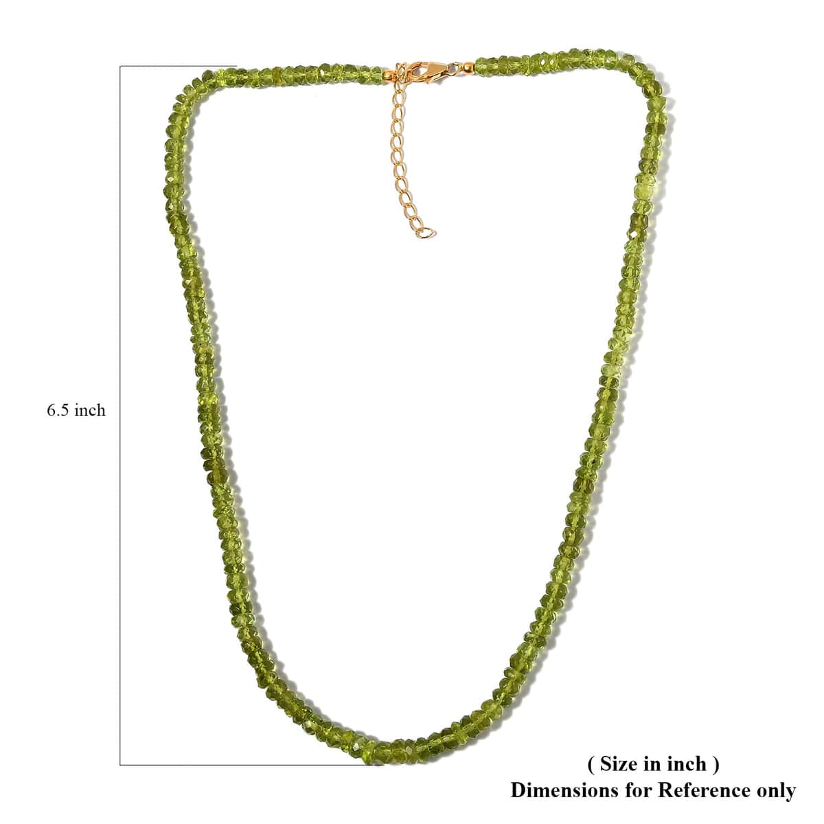 Arizona Peridot Beaded Adjustable Necklace 18-20 Inches in 14K Yellow Gold Over Sterling Silver 100.00 ctw image number 4