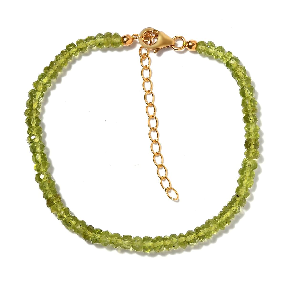 Arizona Peridot Beaded Adjustable Bracelet in 14K Yellow Gold Over Sterling Silver (7.25-9.25In) 24.15 ctw image number 0