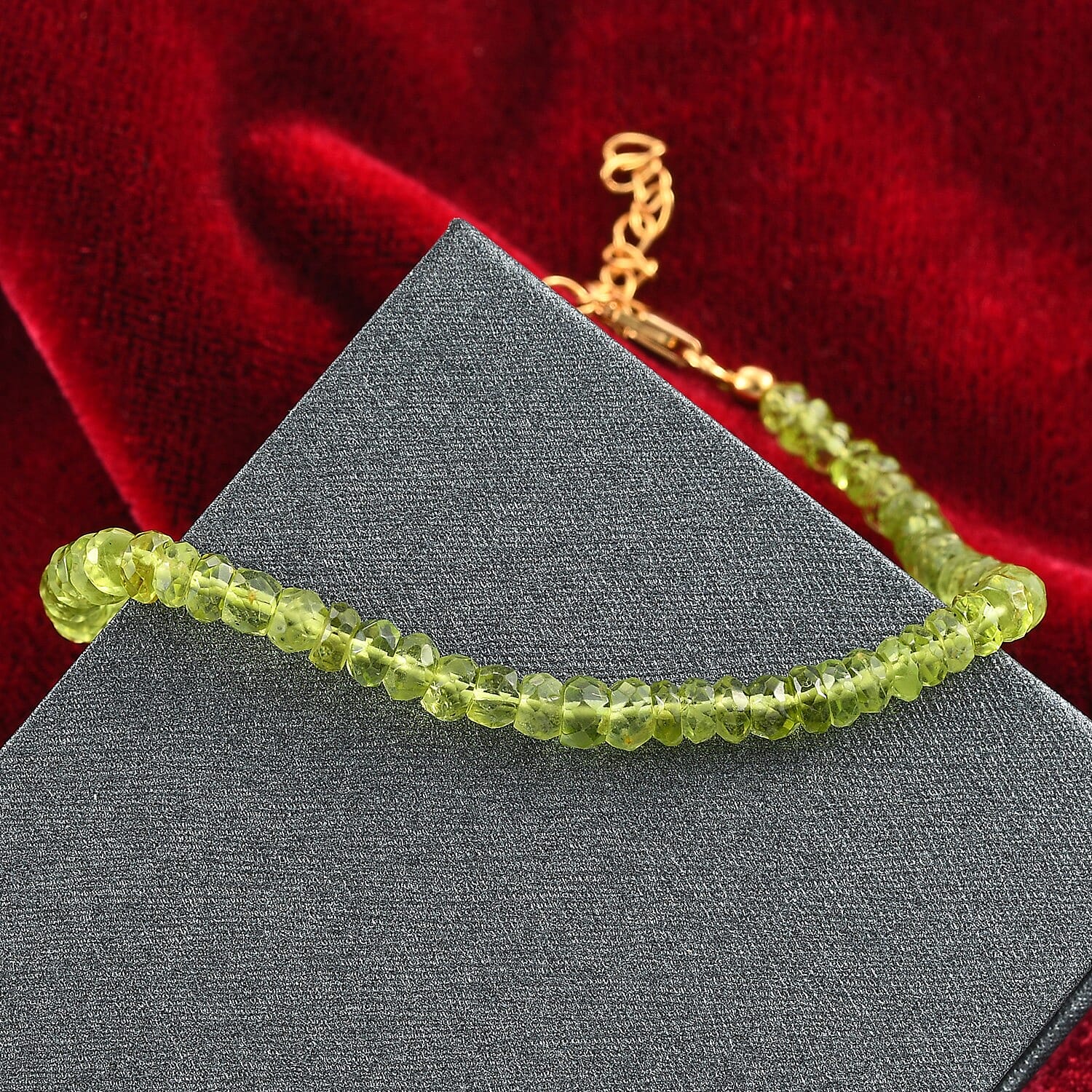 Arizona Peridot Beaded Adjustable Bracelet in 14K Yellow Gold Over Sterling Silver (7.25-9.25In) 24.15 ctw