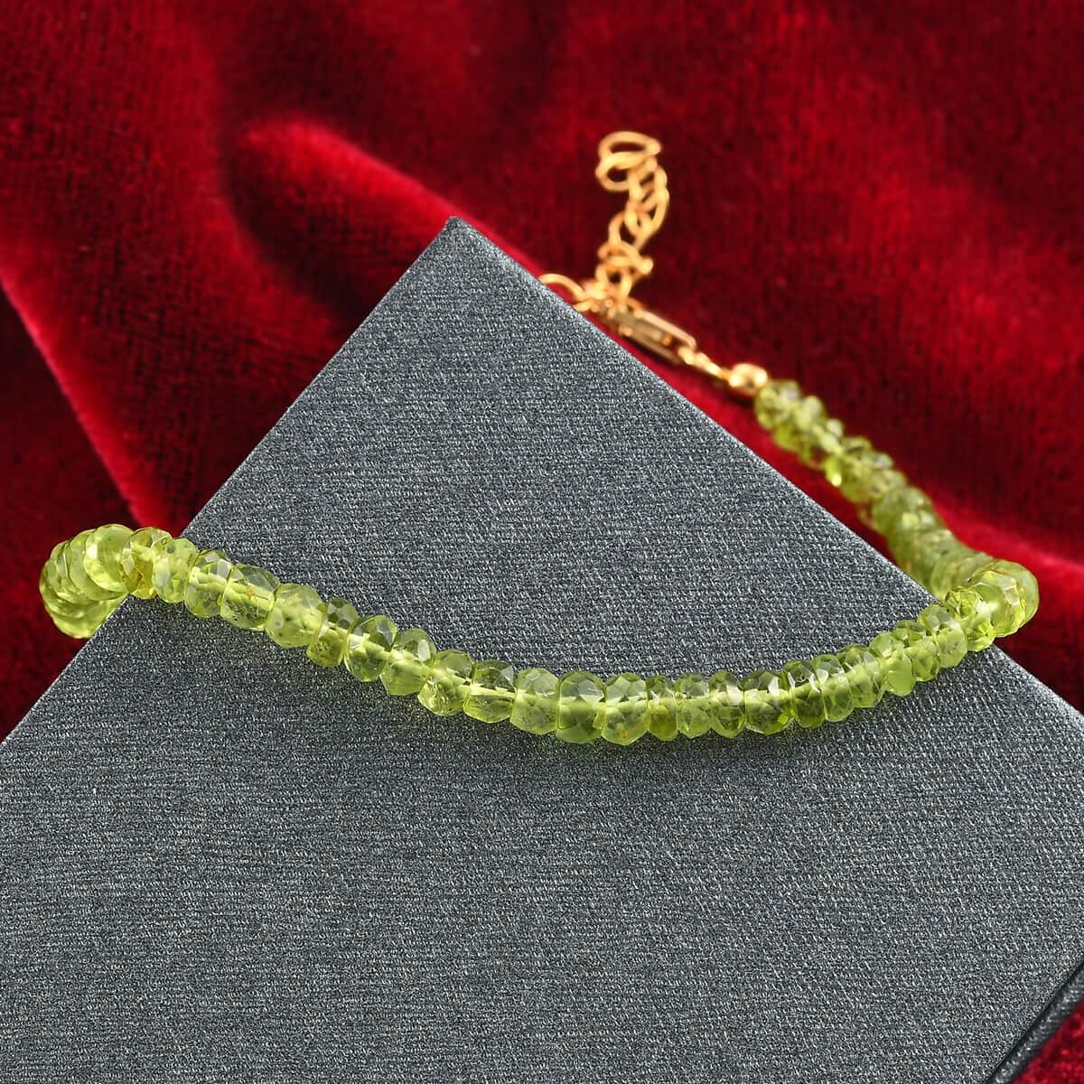 Arizona Peridot Beaded Adjustable Bracelet in 14K Yellow Gold Over Sterling Silver (7.25-9.25In) 24.15 ctw image number 1