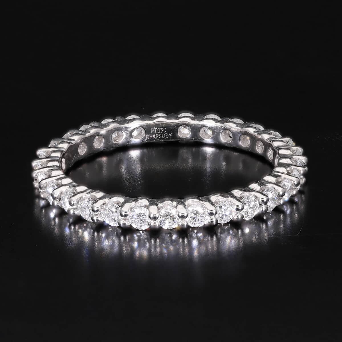 Rhapsody 950 Platinum IGI Certified Diamond E-F VS Eternity Band Ring (Size 8.0) 1.00 ctw image number 1
