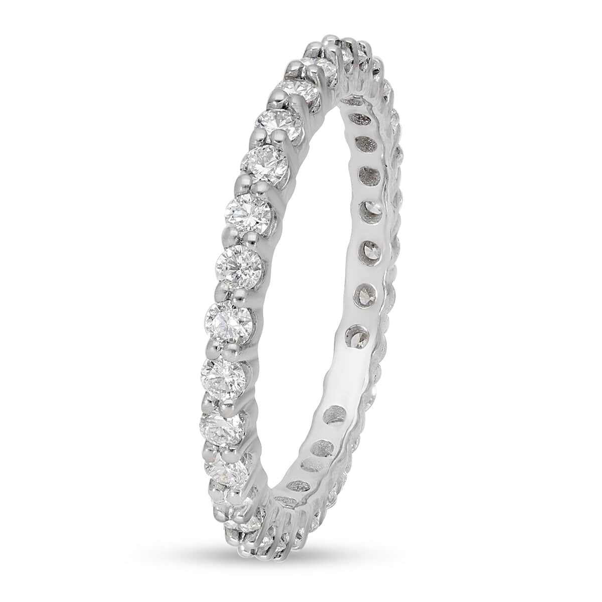 Rhapsody 950 Platinum IGI Certified Diamond E-F VS Eternity Band Ring (Size 8.0) 1.00 ctw image number 3