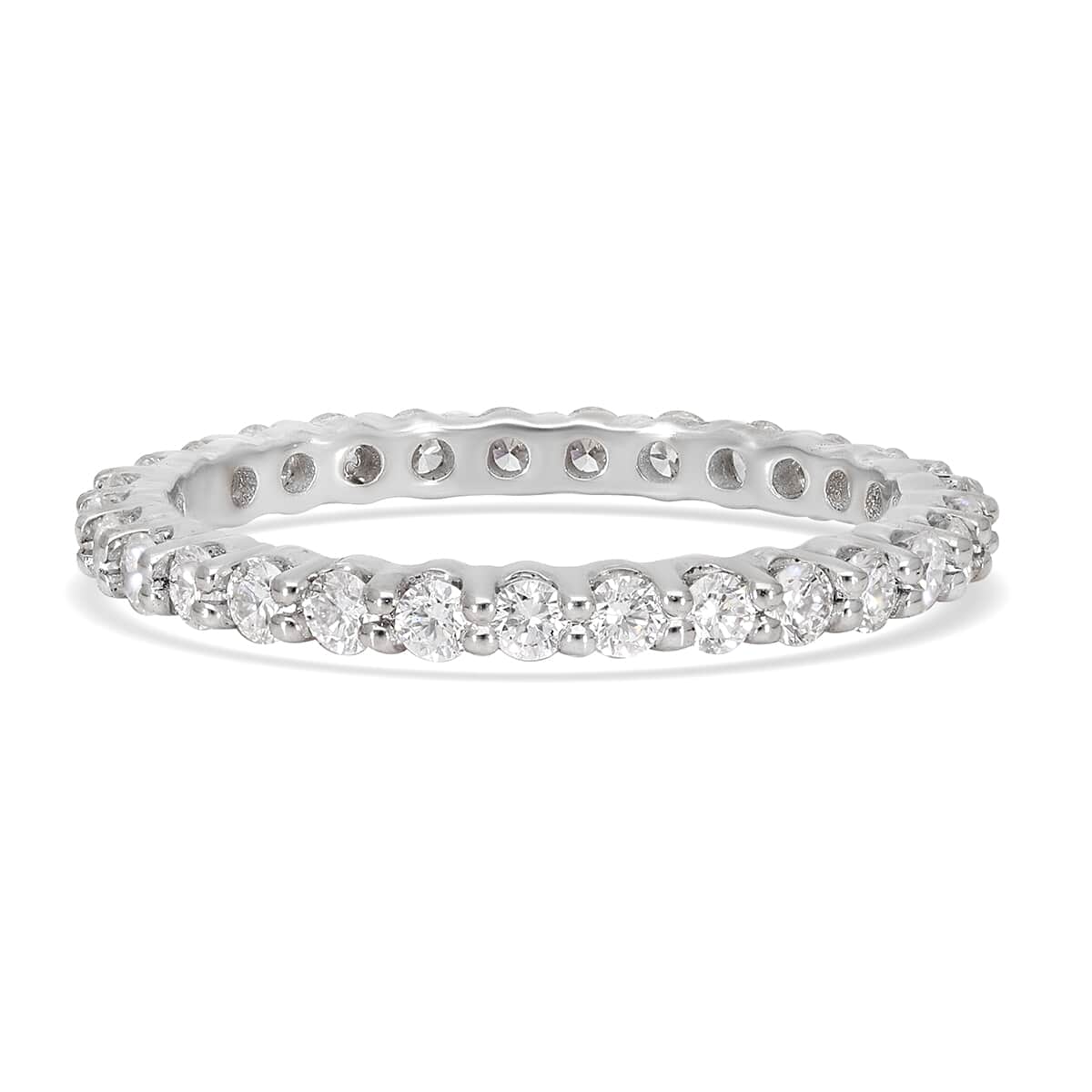 Rhapsody 950 Platinum IGI Certified Diamond E-F VS Eternity Band Ring (Size 8.0) 1.00 ctw image number 4