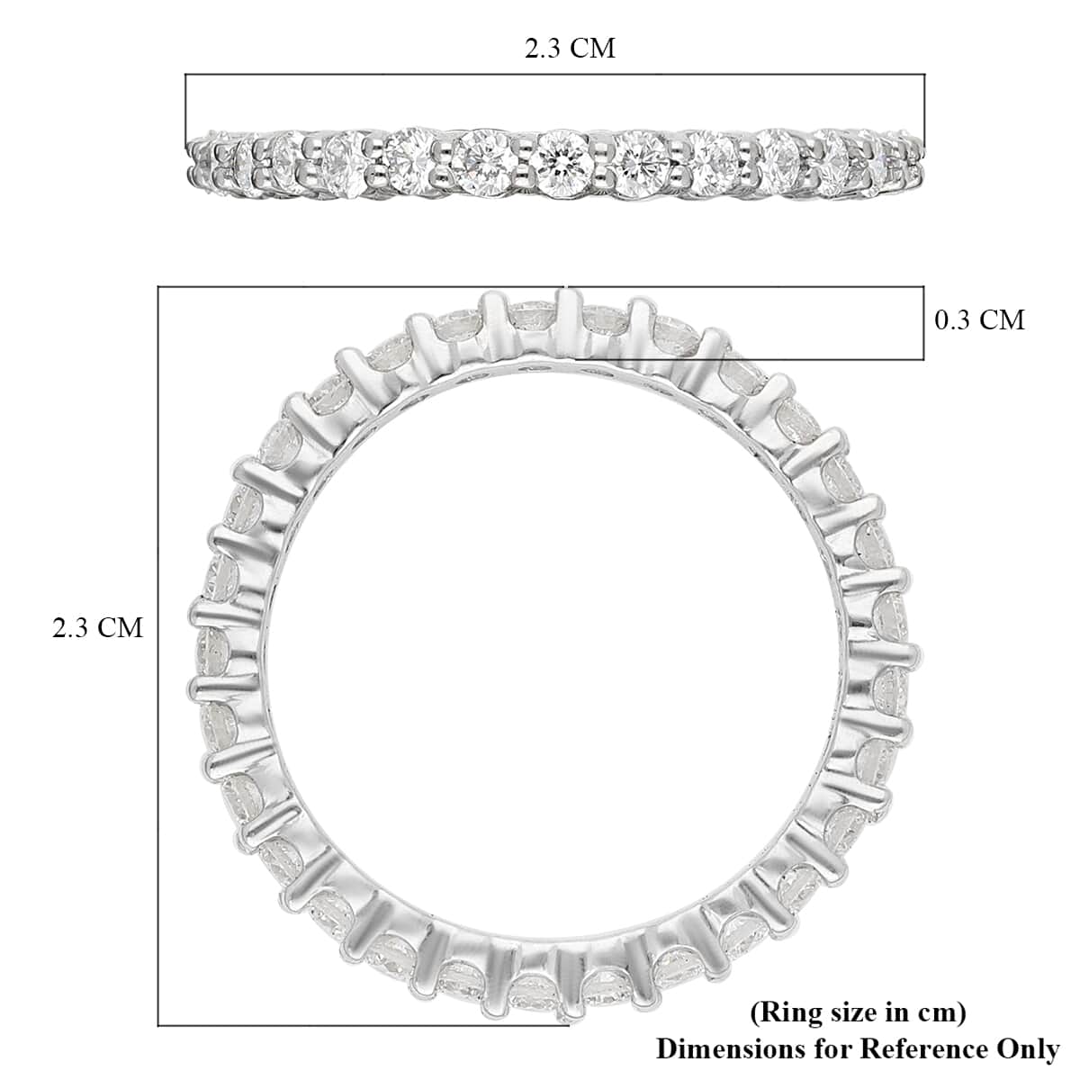 Rhapsody 950 Platinum IGI Certified Diamond E-F VS Eternity Band Ring (Size 8.0) 1.00 ctw image number 5