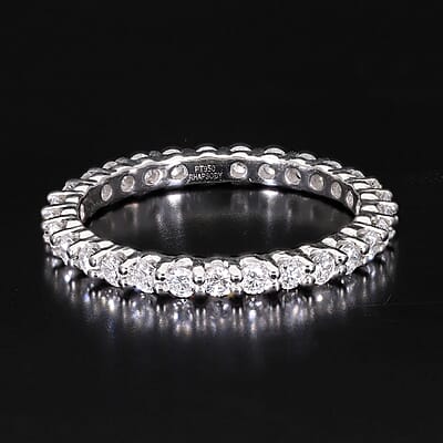 Rhapsody 950 Platinum IGI Certified Diamond E-F VS Eternity Band Ring (Size 7.0) 3 Grams 1.00 ctw
