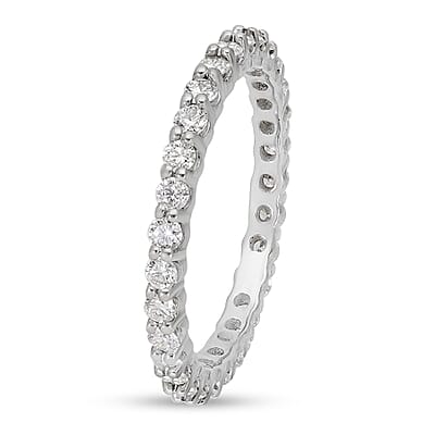 Rhapsody 950 Platinum IGI Certified Diamond E-F VS Eternity Band Ring (Size 7.0) 3 Grams 1.00 ctw