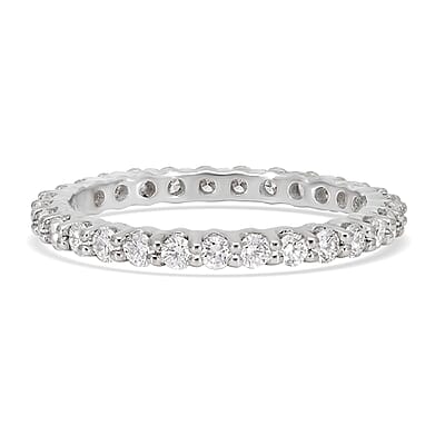Rhapsody 950 Platinum IGI Certified Diamond E-F VS Eternity Band Ring (Size 7.0) 3 Grams 1.00 ctw