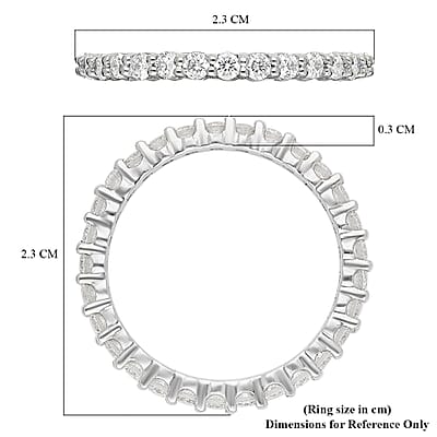 Rhapsody 950 Platinum IGI Certified Diamond E-F VS Eternity Band Ring (Size 7.0) 3 Grams 1.00 ctw