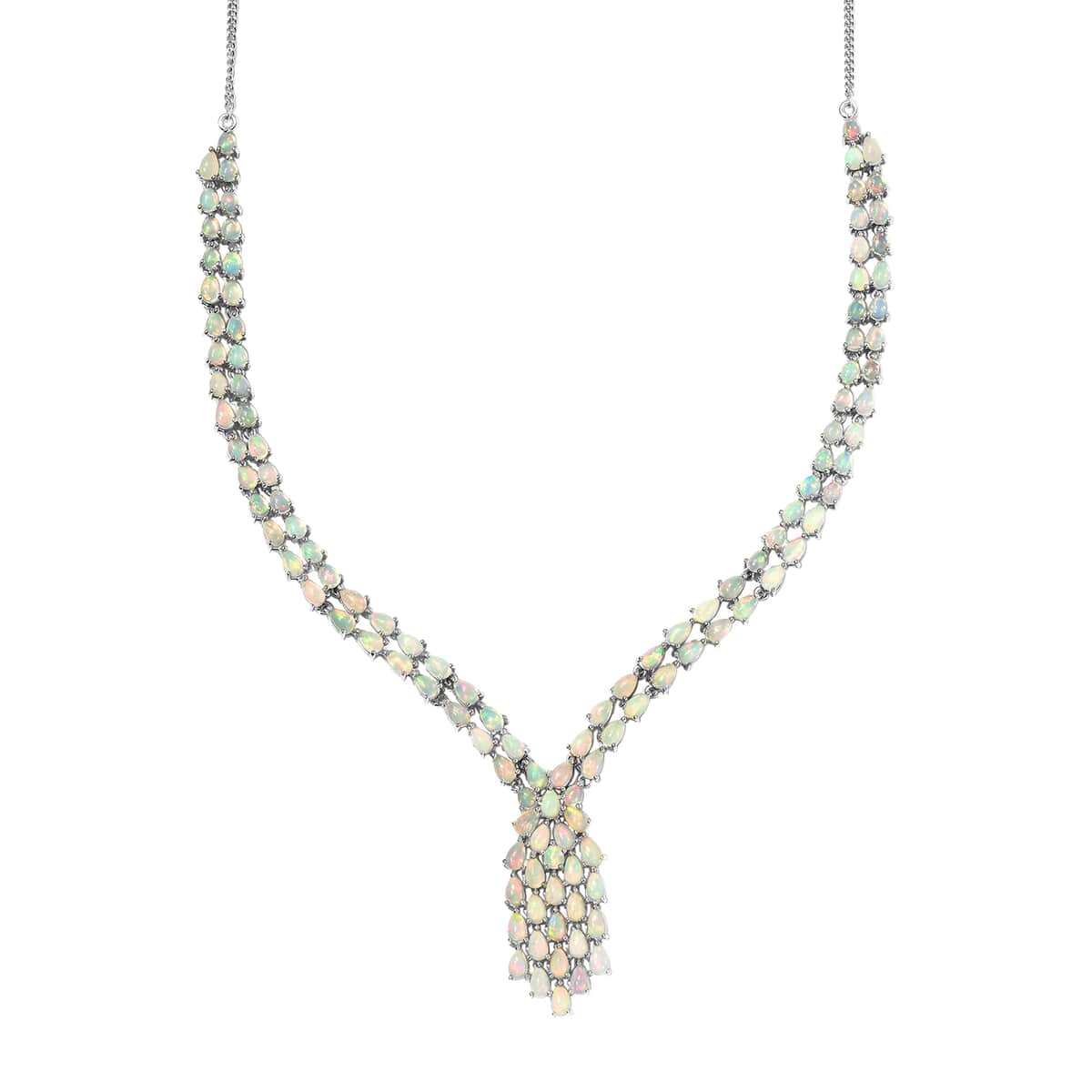 Ethiopian Welo Opal Necklace 18 Inches in Platinum Over Sterling Silver 15.25 ctw image number 0