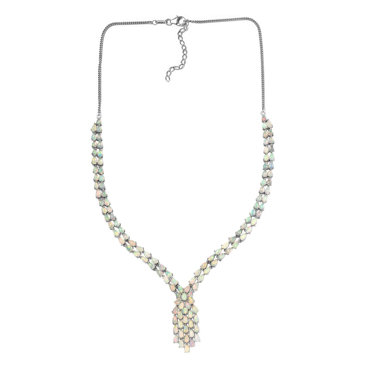 Ethiopian Welo Opal Necklace 18 Inches in Platinum Over Sterling Silver 15.25 ctw image number 3