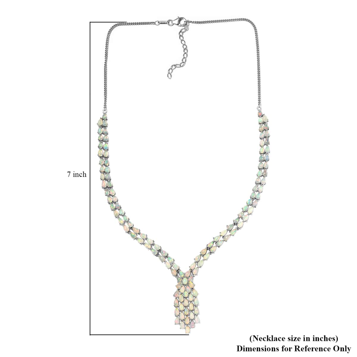 Ethiopian Welo Opal Necklace 18 Inches in Platinum Over Sterling Silver 15.25 ctw image number 5